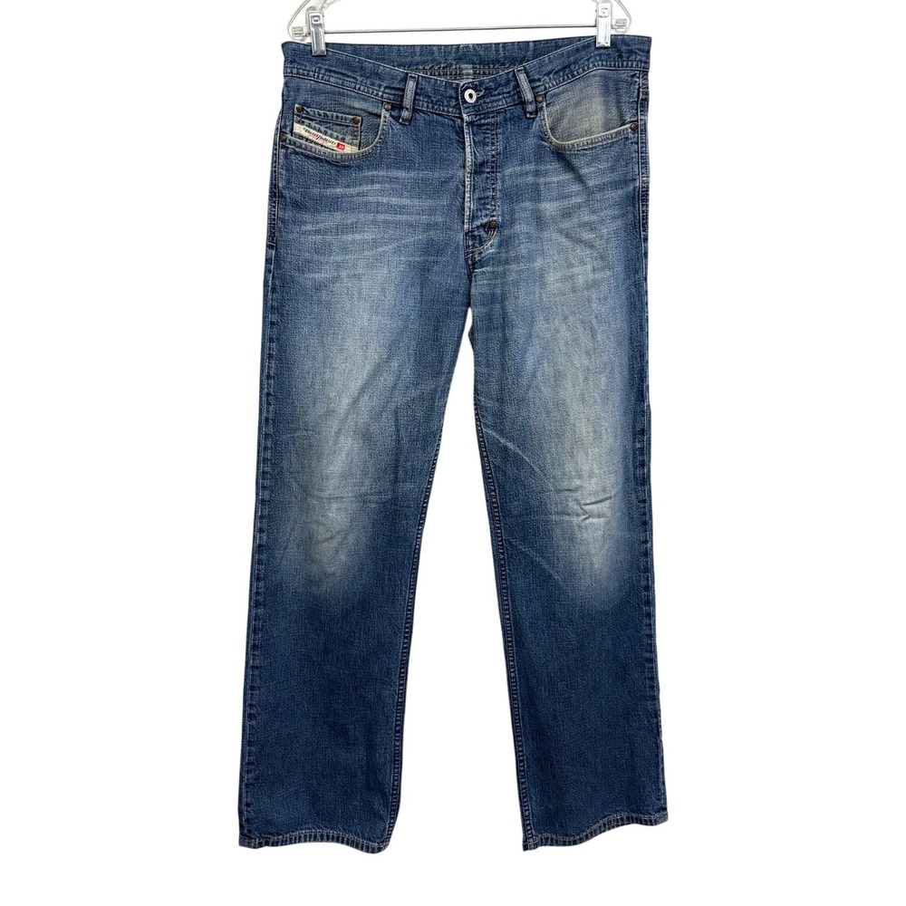 Diesel Industry Men's Jeans Size 34 Blue Button Fly Straight Leg Made in Italy